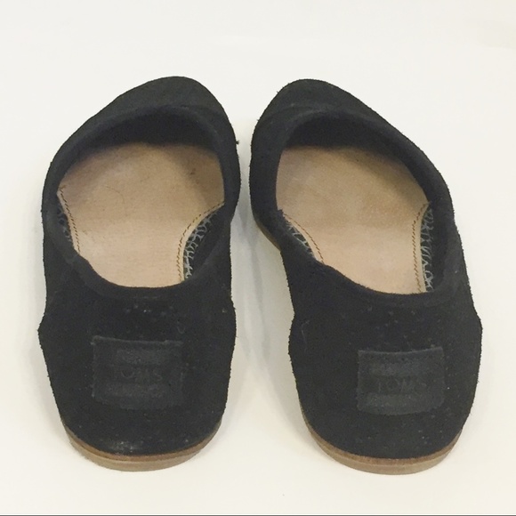 TOMS Black Suede Pointy Toe Flats 8.5M - Picture 4 of 5